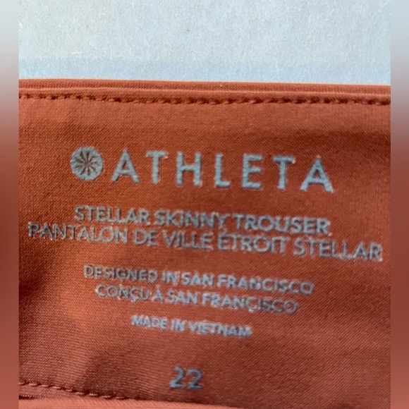 Athleta The‎ Stellar Skinny Trouser Sz 22 Burnt Orange Casual Pull On Pocket - Picture 4 of 7